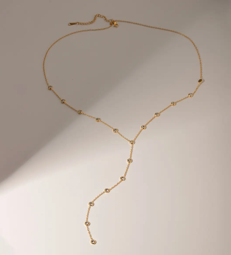 HoopLa - Lariat Diamonds by the yard Waterproof-PVD-14K: Long