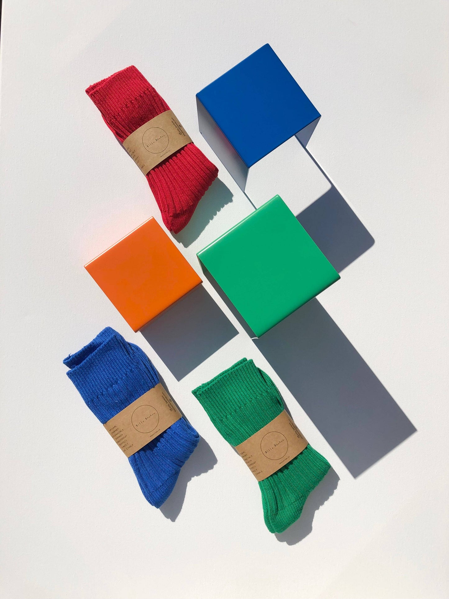 Billy Bamboo Ribbed Cotton Socks - Crystal bright: Leaf 🍃
