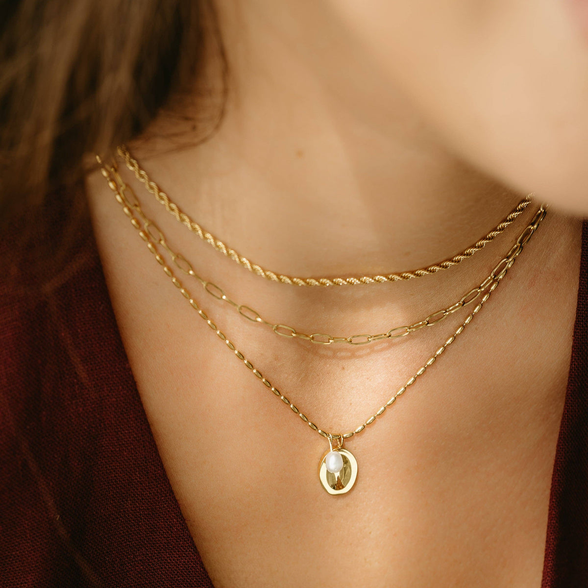 PETITE GOLD - The Maribel Pearl Necklace