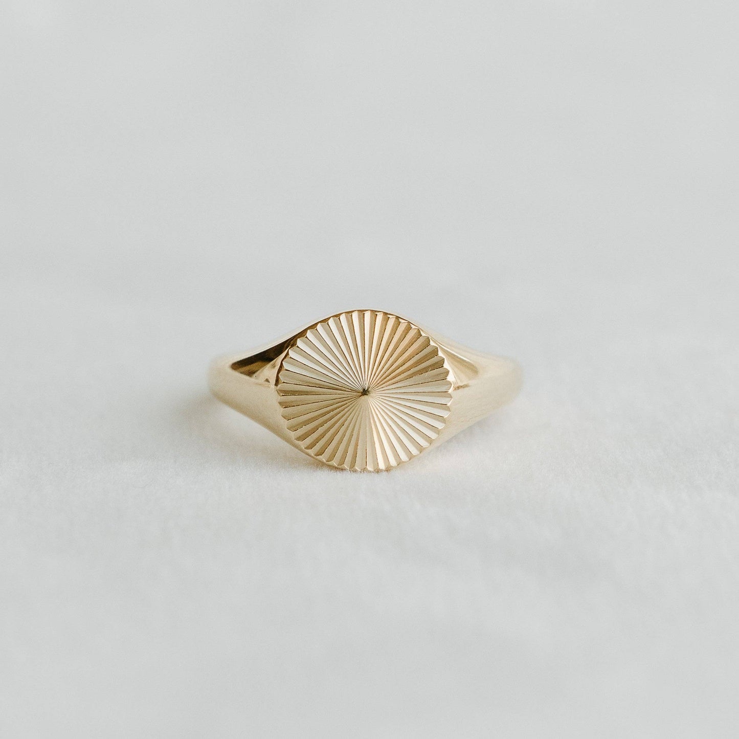 Petite Gold Solis Signet Ring 8