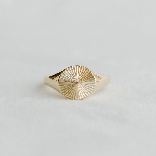Petite Gold Solis Signet Ring 6
