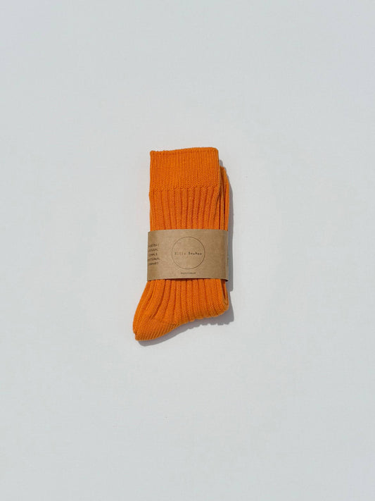 Billy Bamboo Ribbed Cotton Socks - Crystal bright: Clementine 🍊