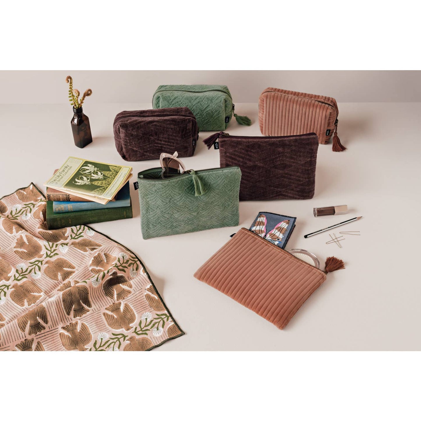Danica Brands - Fig Quilted Velvet Flat Pouch