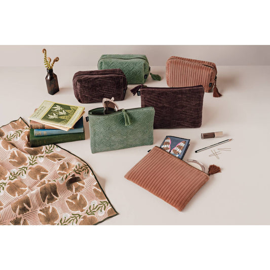 Danica Brands - Fig Quilted Velvet Flat Pouch