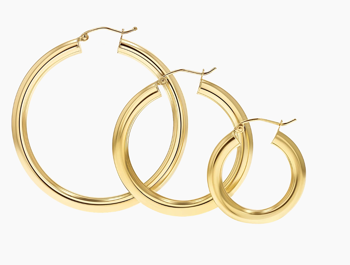 HoopLa -  Porto Hoop- Chunky Classic Hoop Earrings : Yellow Gold / 50mm
