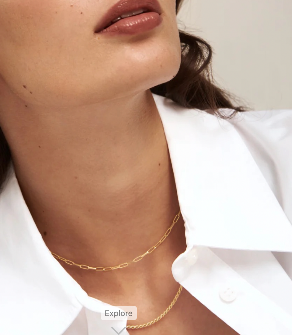 HoopLa -  PaperClip Necklace & Bracelet Chain-Waterproof-PVD: Yellow Gold / Bracelet