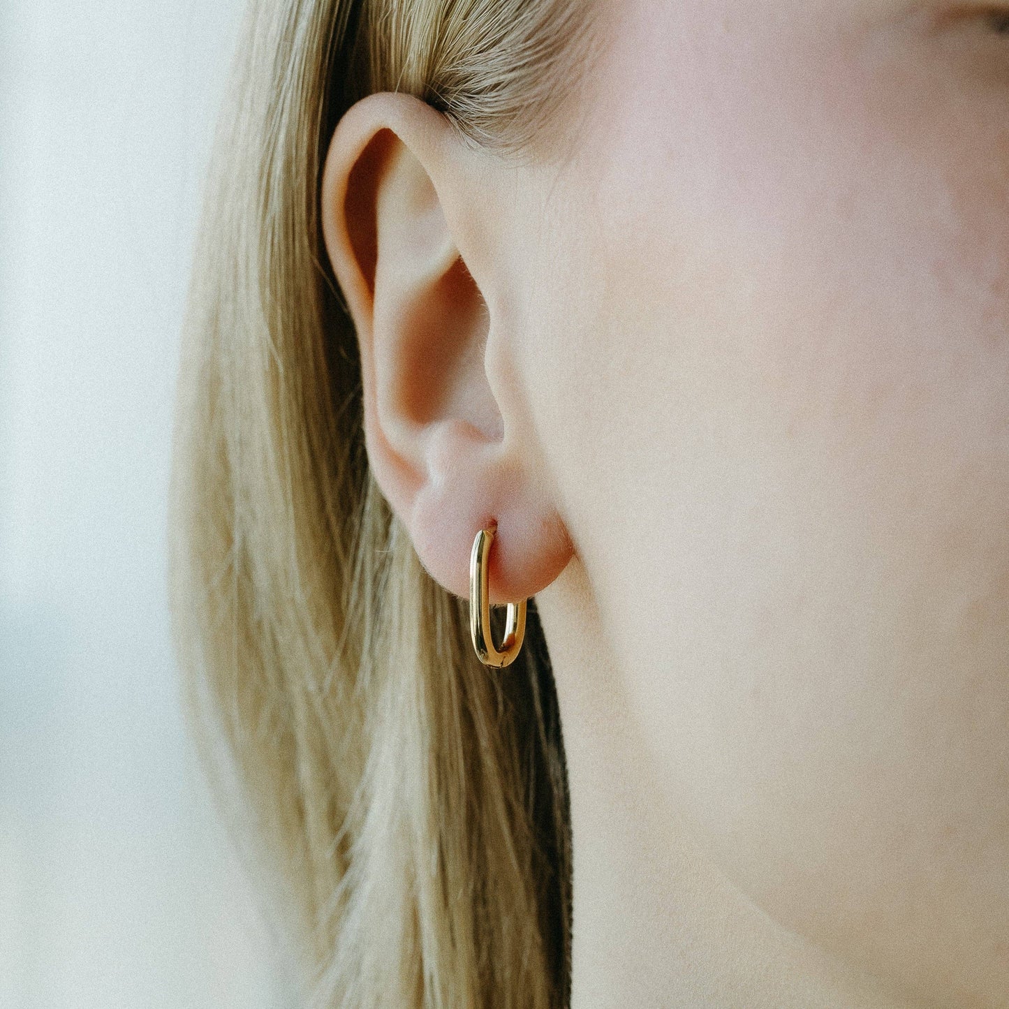 Petite Gold Oval Hoops Small