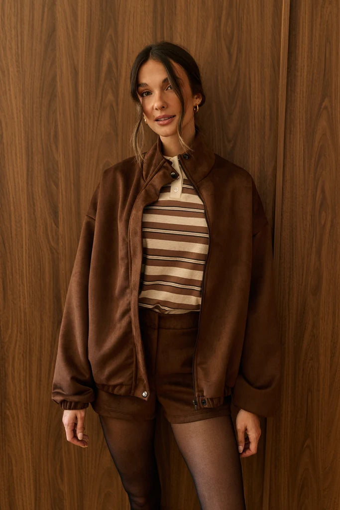 dailystory Enya Bomber Brown