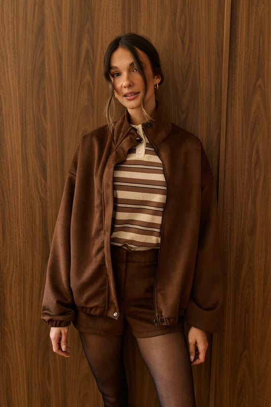 dailystory Enya Bomber Brown