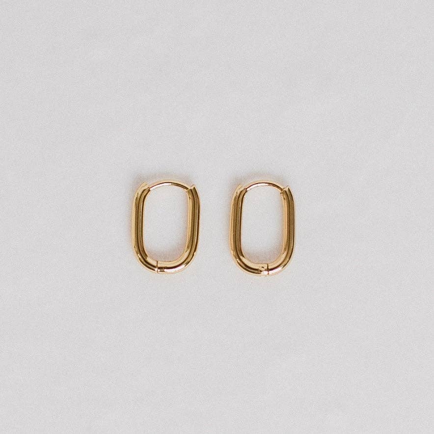 Petite Gold - Dainty Oval Earrings: Gold