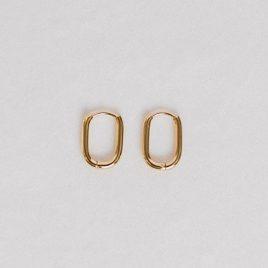 Petite Gold - Dainty Oval Earrings: Gold