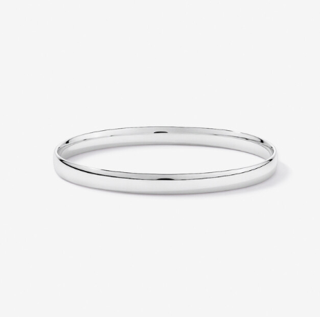 HoopLa - Sofia-Hinge Bangle 14K Gold  Waterproof- PVD plated: Silver / Thin