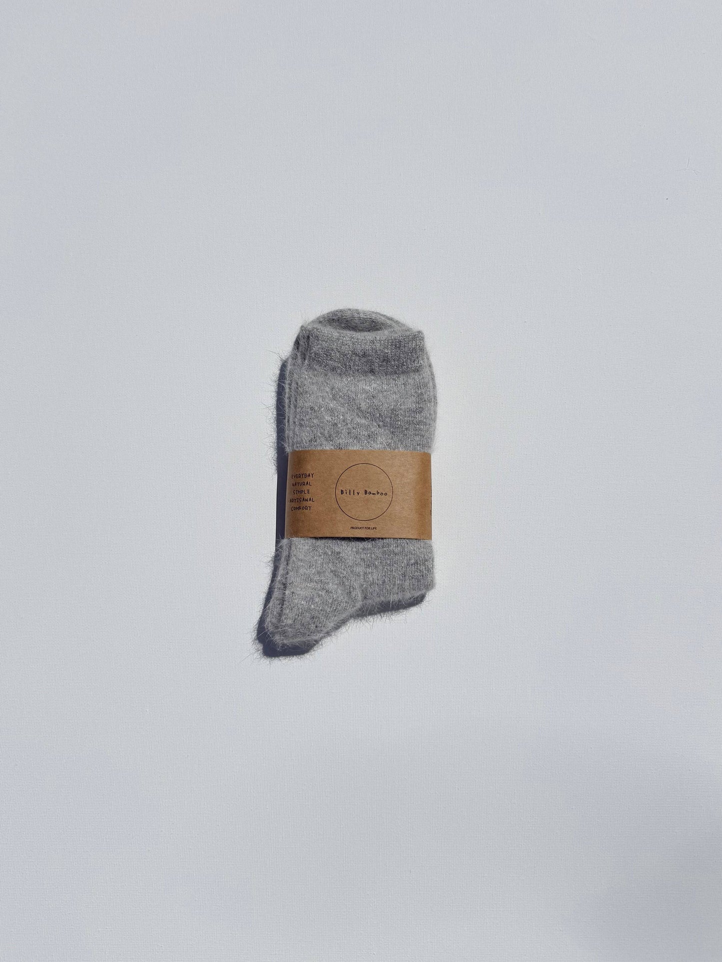 Billy Bamboo Fluffy Angora Socks Light Grey