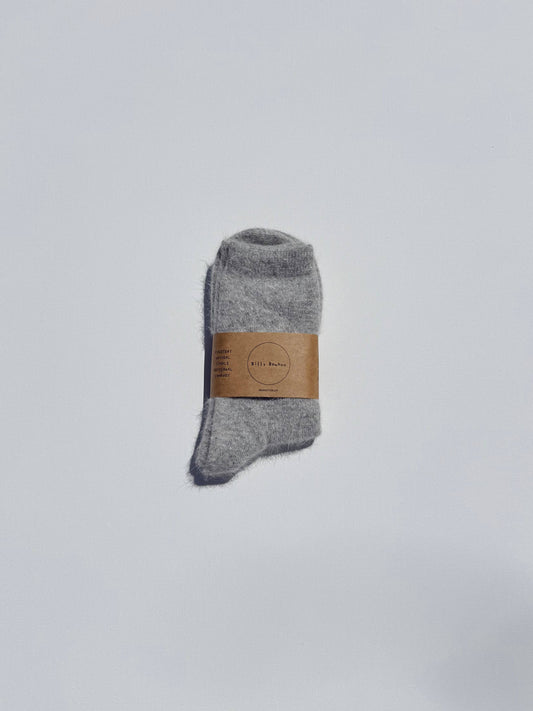 Billy Bamboo Fluffy Angora Socks Light Grey