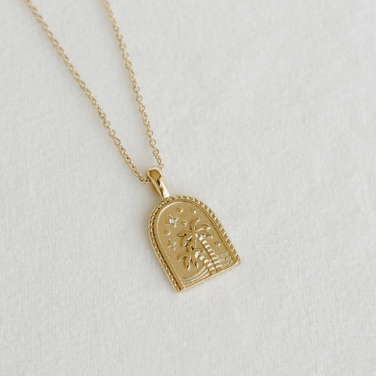 Petite Gold Palmera Necklace