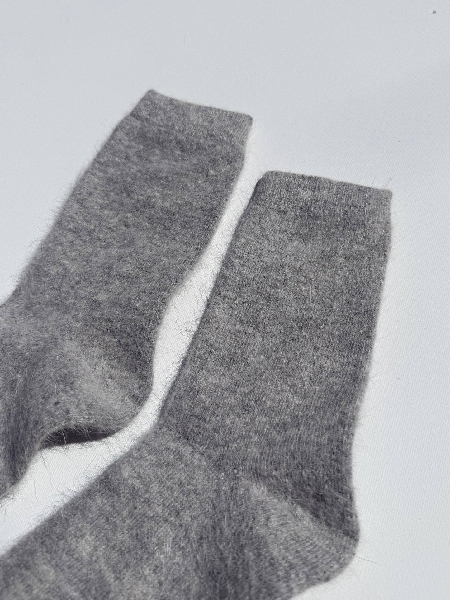 Billy Bamboo Fluffy Angora Socks Light Grey