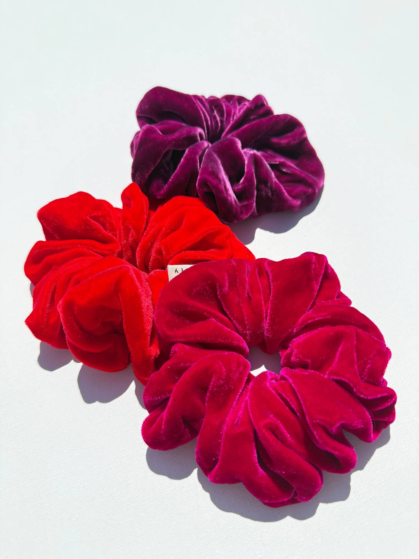 Billy Bamboo Silk Velvet Scrunchie - Red Coral