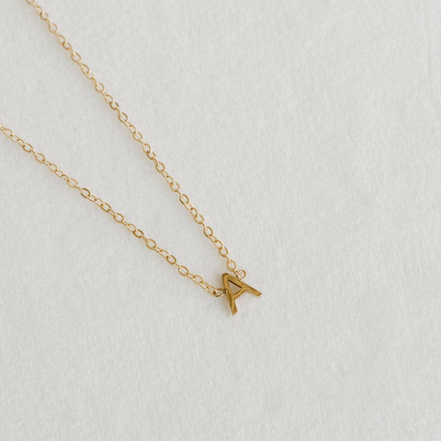 Petite Gold Initial Dainty Necklace C