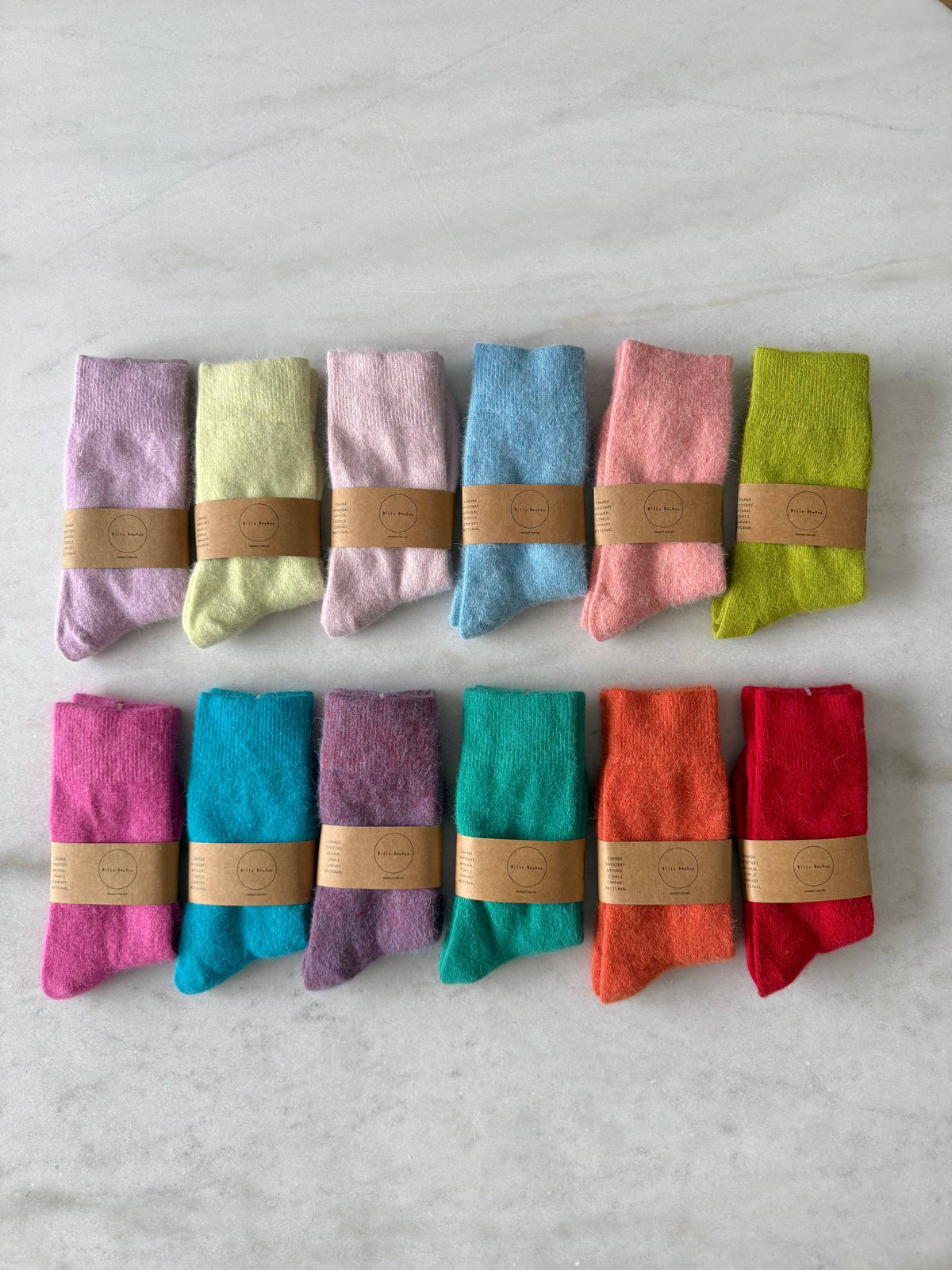 Billy Bamboo - Fluffy Angora Socks Pink Tourmaline