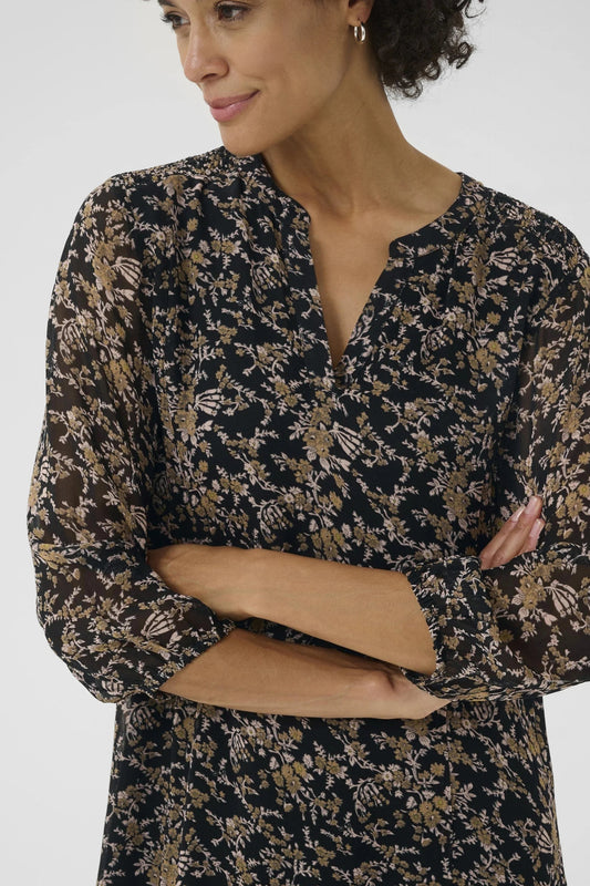 Part Two ElkasPW Dress Black Flower Bouquet