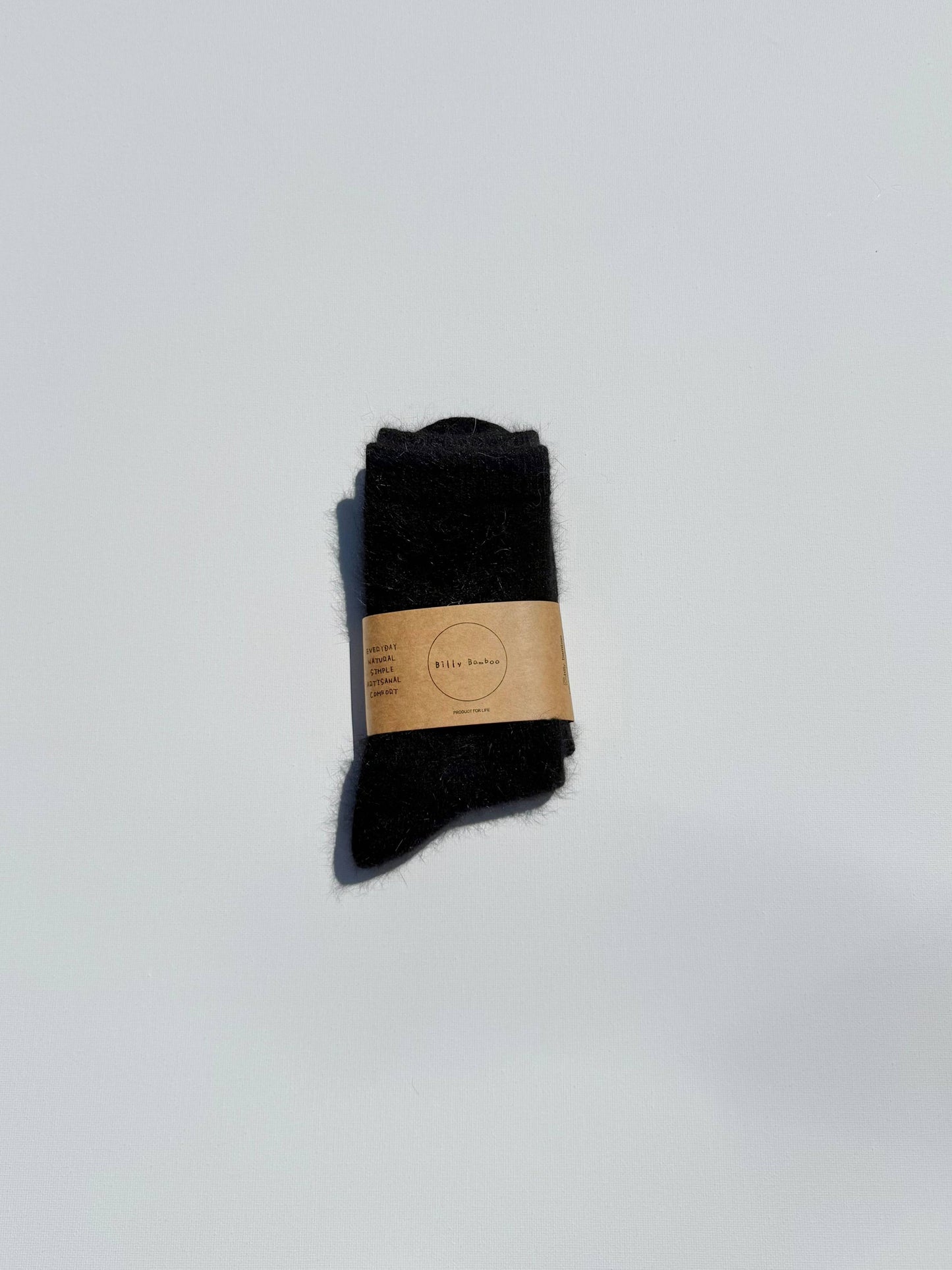 Billy Bamboo Fluffy Angora Socks Black