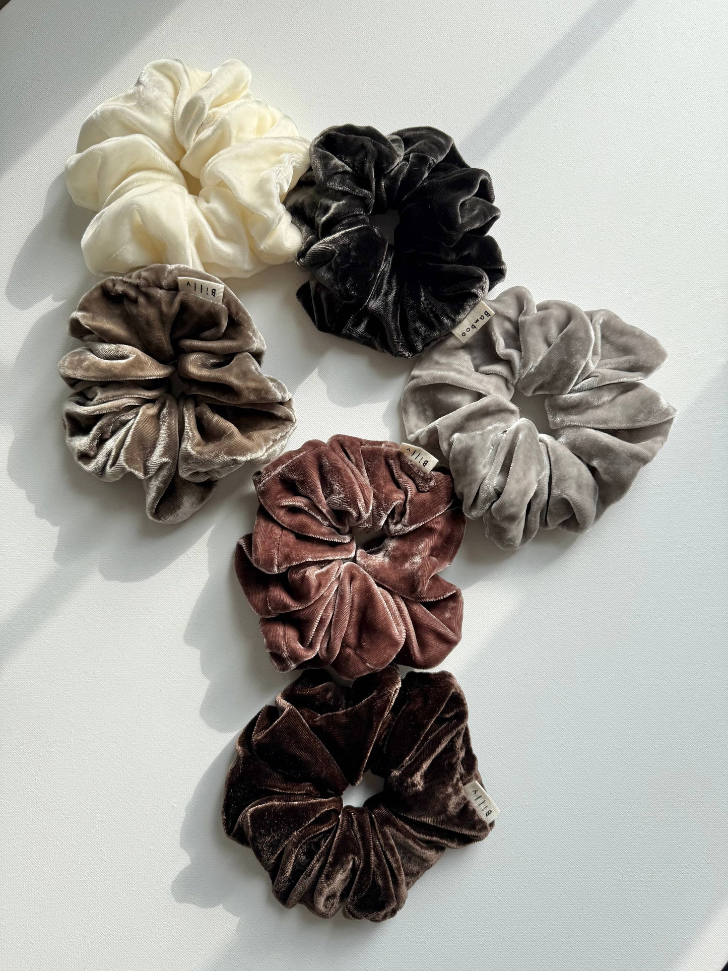 Billy Bamboo Silk Velvet Scrunchie - Tea citrine