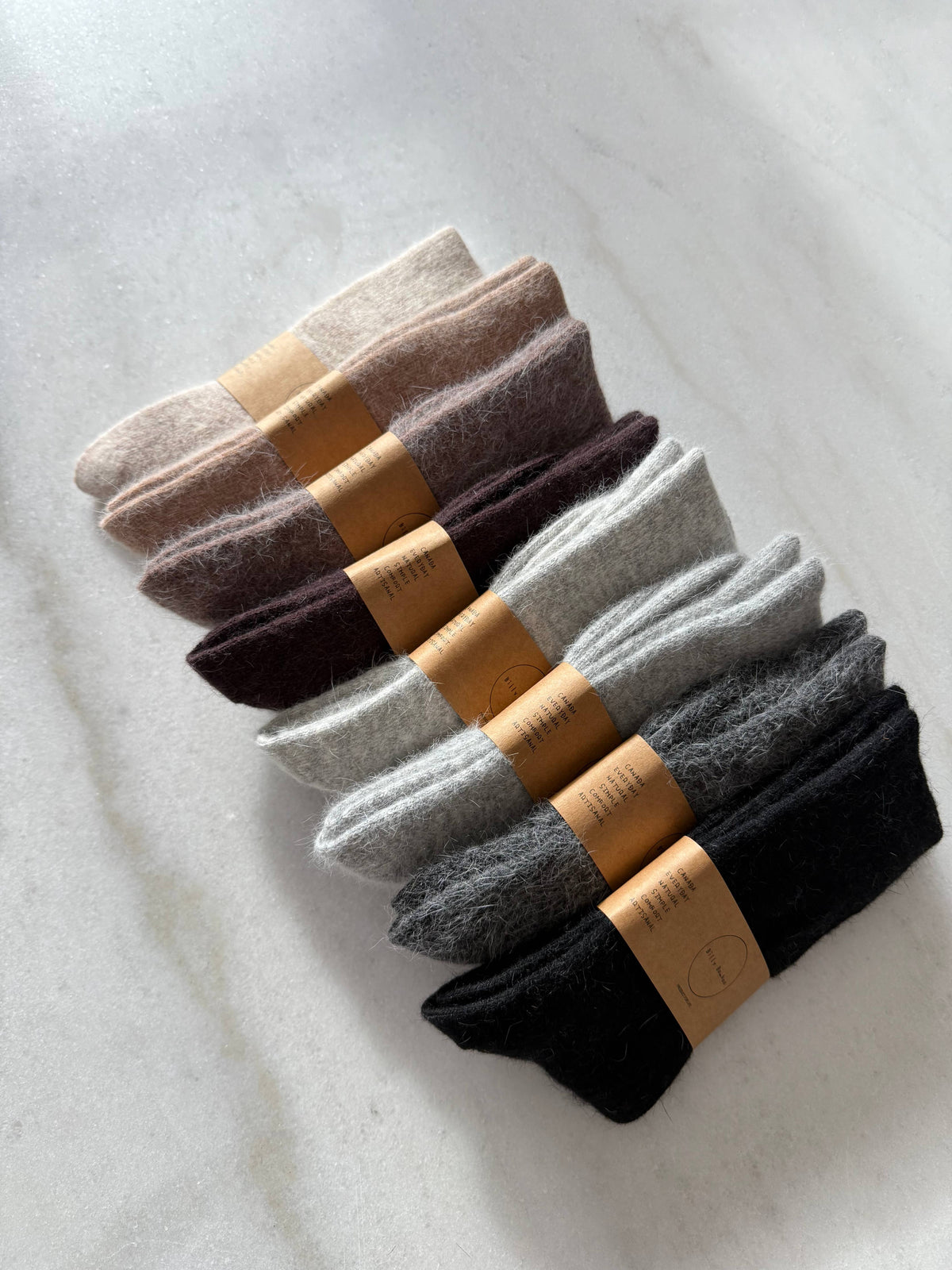 Billy Bamboo - Fluffy Angora Socks Black