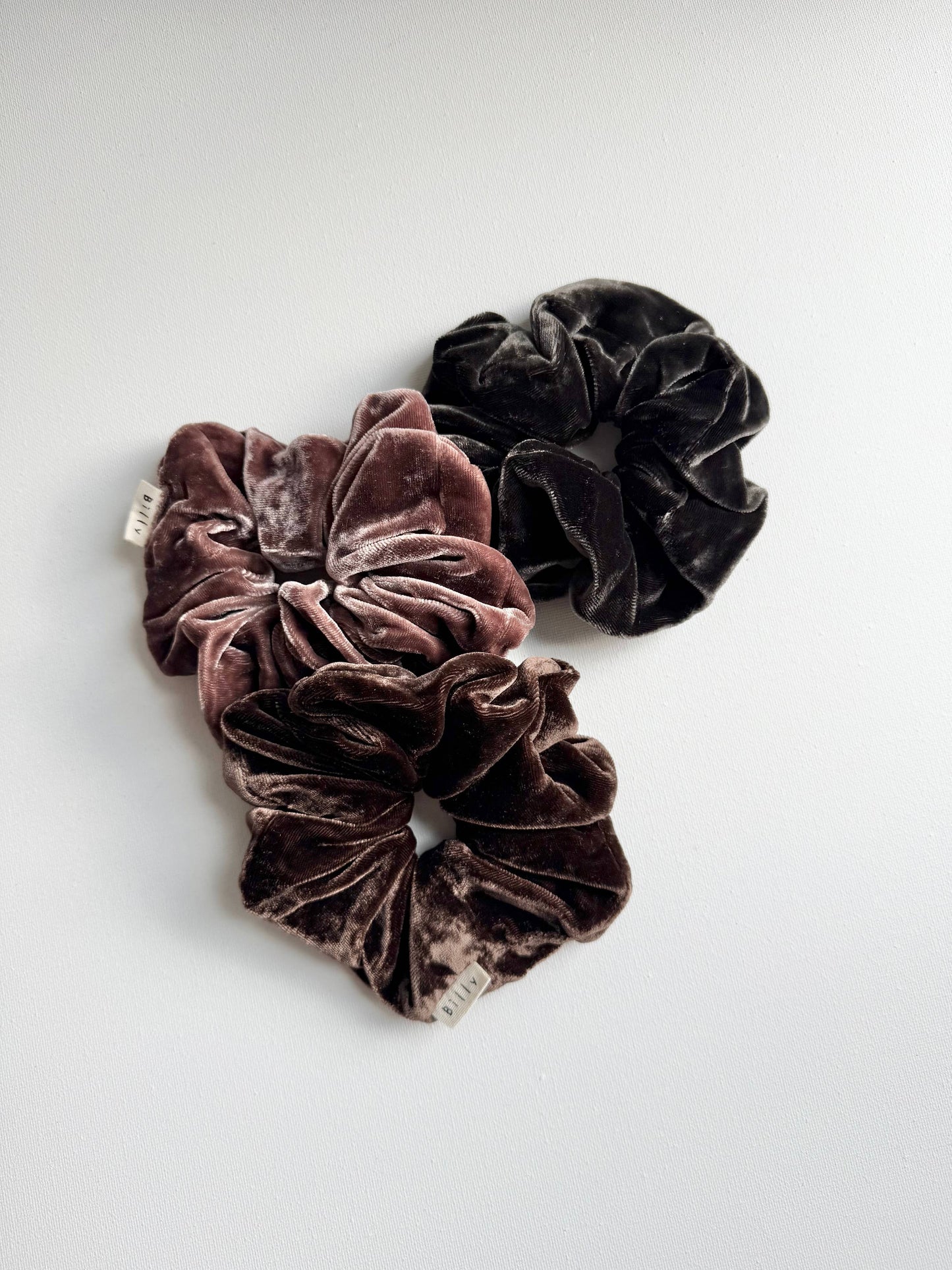 Billy Bamboo Silk Velvet Scrunchie - Black Pearl