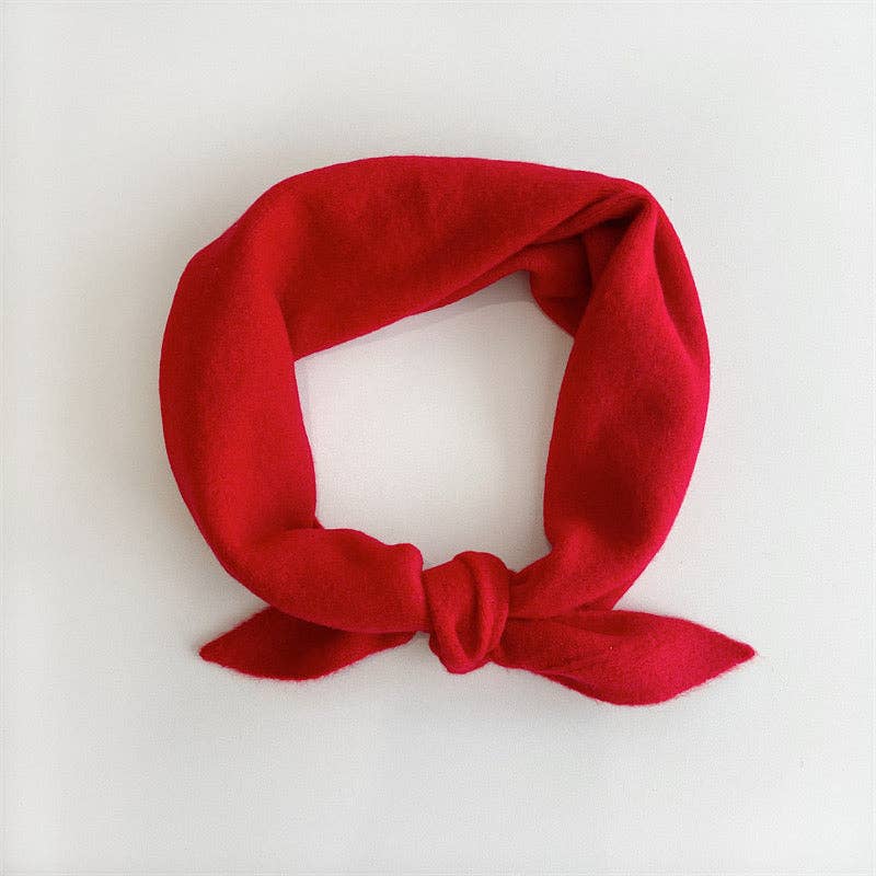 Billy Bamboo Fuzzy Wool Cravat Scarf - Red Apple 🍎