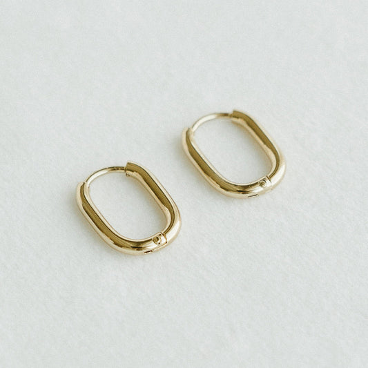 Petite Gold Oval Hoops Small