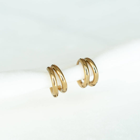 PETITE GOLD - The Amara Double Hoops