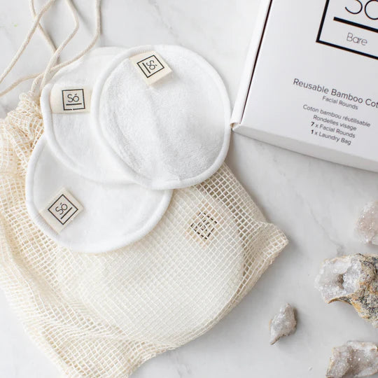 Só Luxury Bare Reusable Bamboo Cotton Facial Rounds