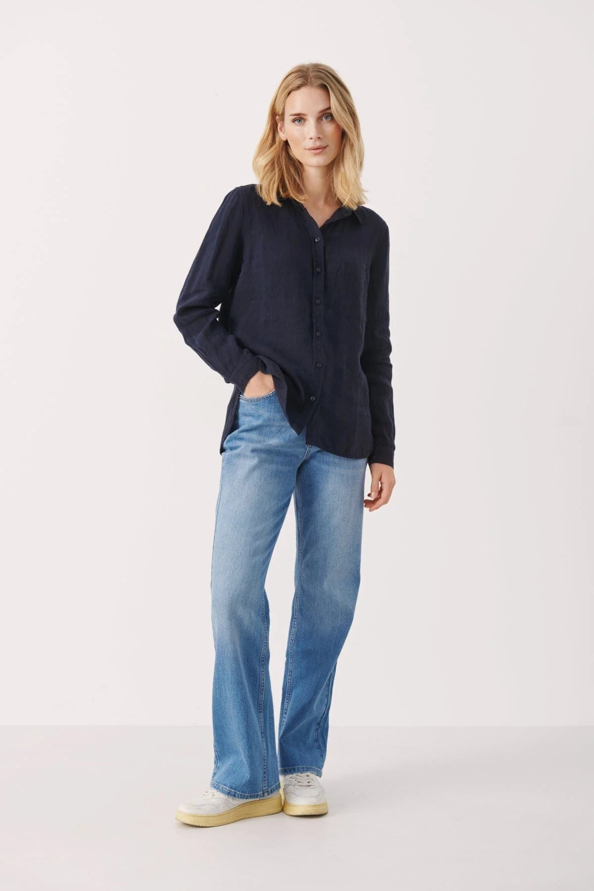 Part Two Kivas Linen Shirt Night Sky