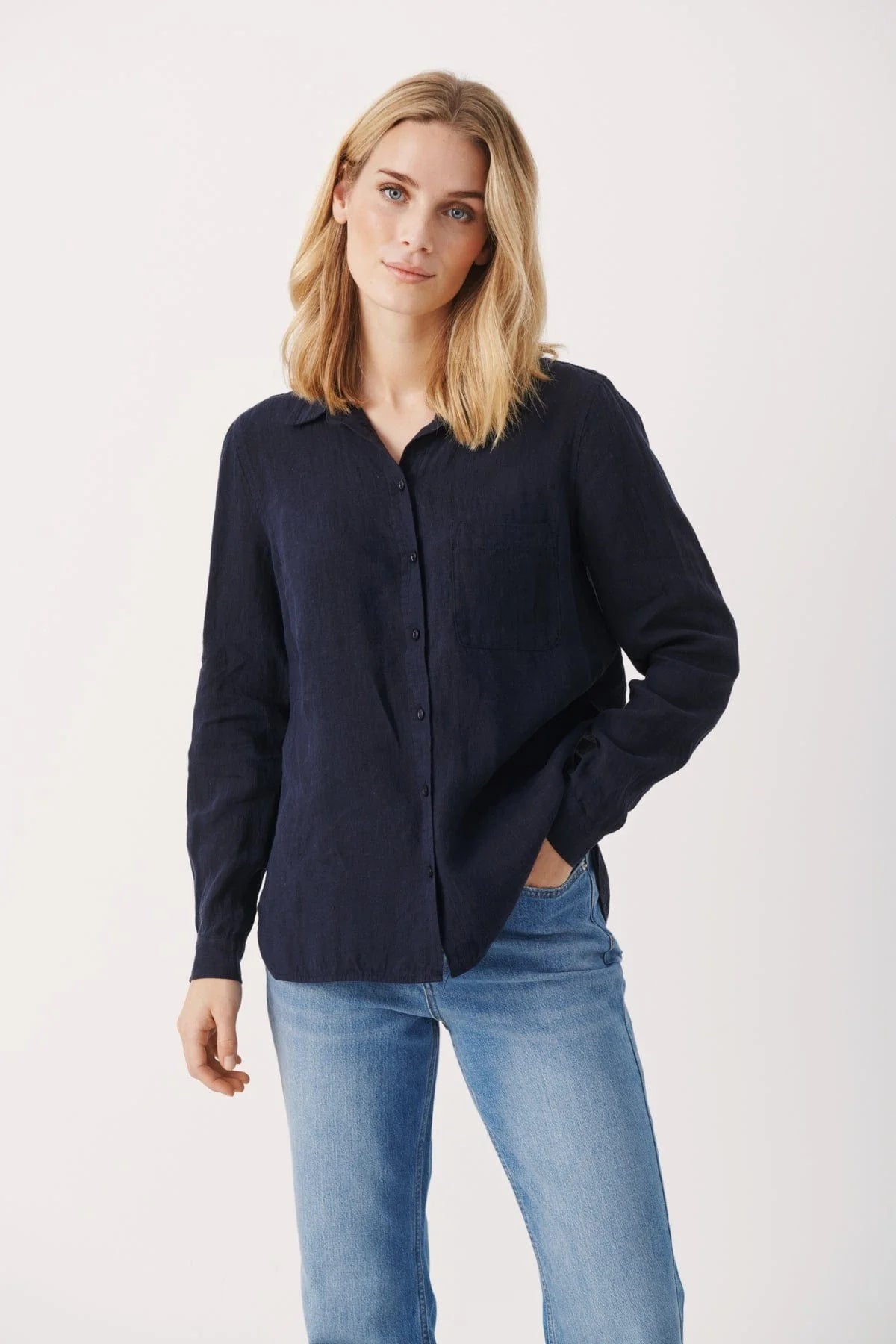 Part Two Kivas Linen Shirt Night Sky