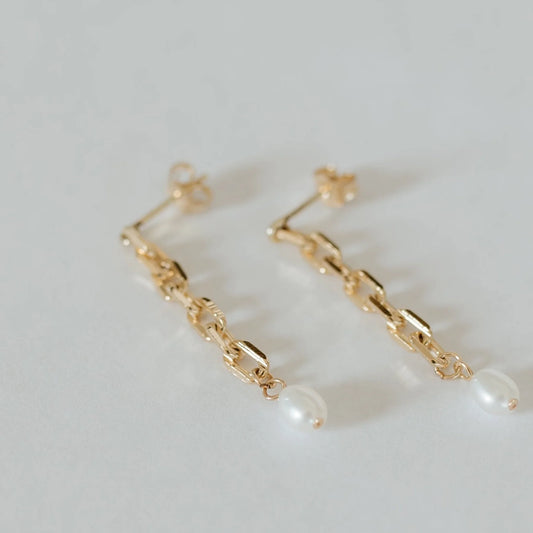 Jillian Leigh Leandre Earrings Gold/Pearl
