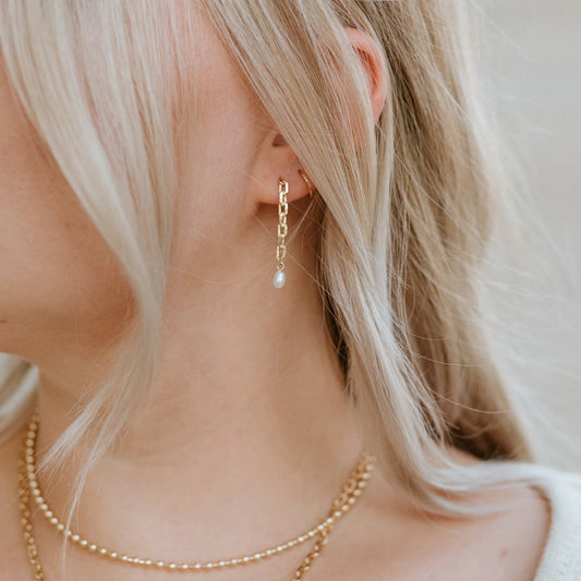 Jillian Leigh Leandre Earrings Gold/Pearl