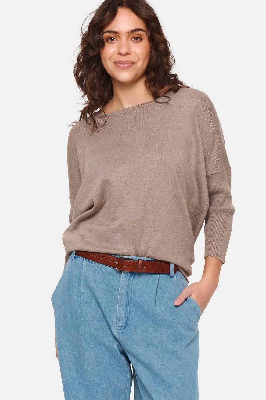 Saint Tropez R-Neck Pullover MilaSZ Atmos Melange